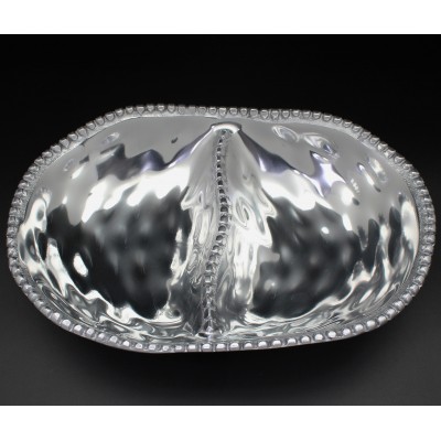 1163 - 2 SECTION BEADED CHIP AND DIP DENTED DESIGN 